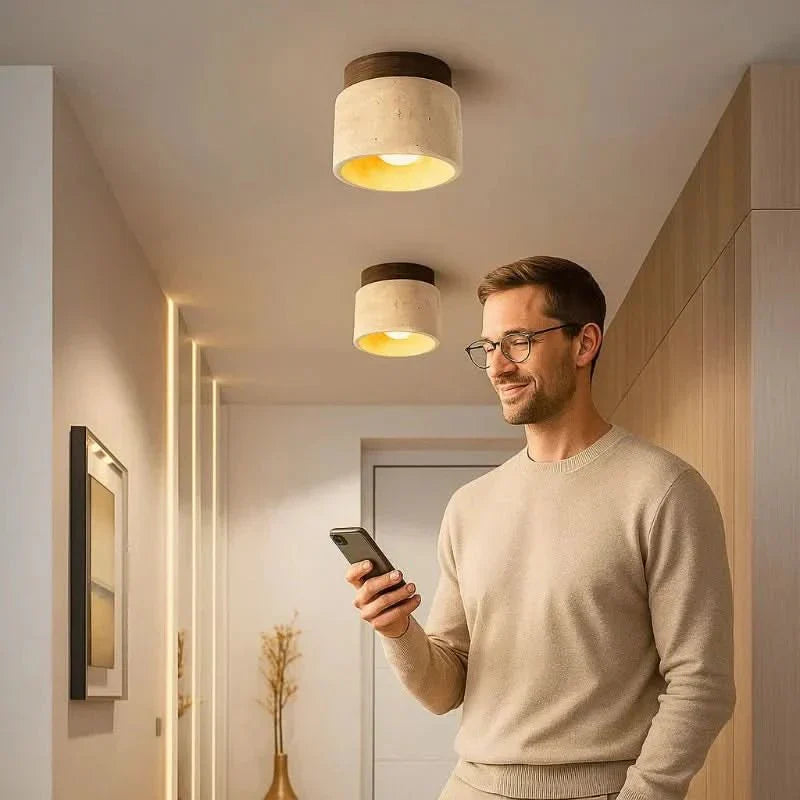 Lampada LED WhisperWood Luce in Legno Minimalista per un'Atmosfera Rilassante