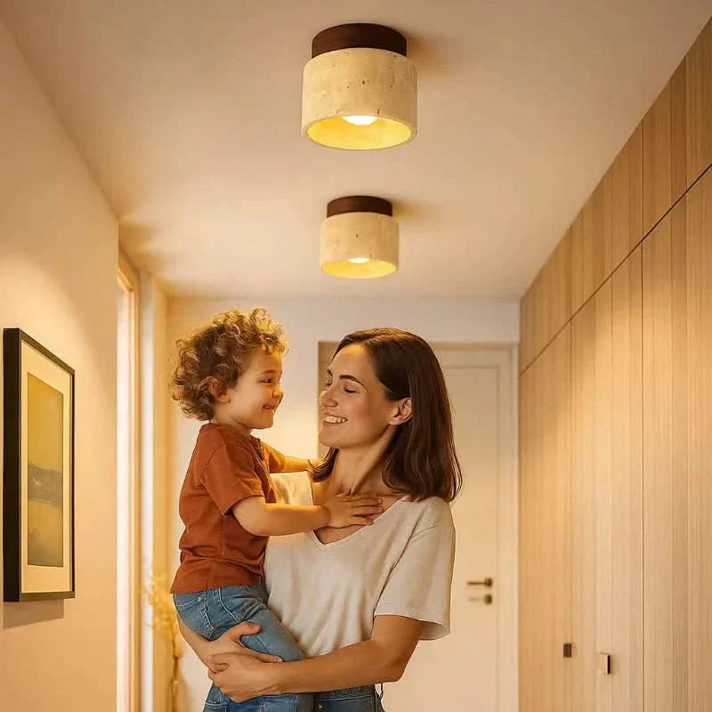 Lampada LED WhisperWood Luce in Legno Minimalista per un'Atmosfera Rilassante