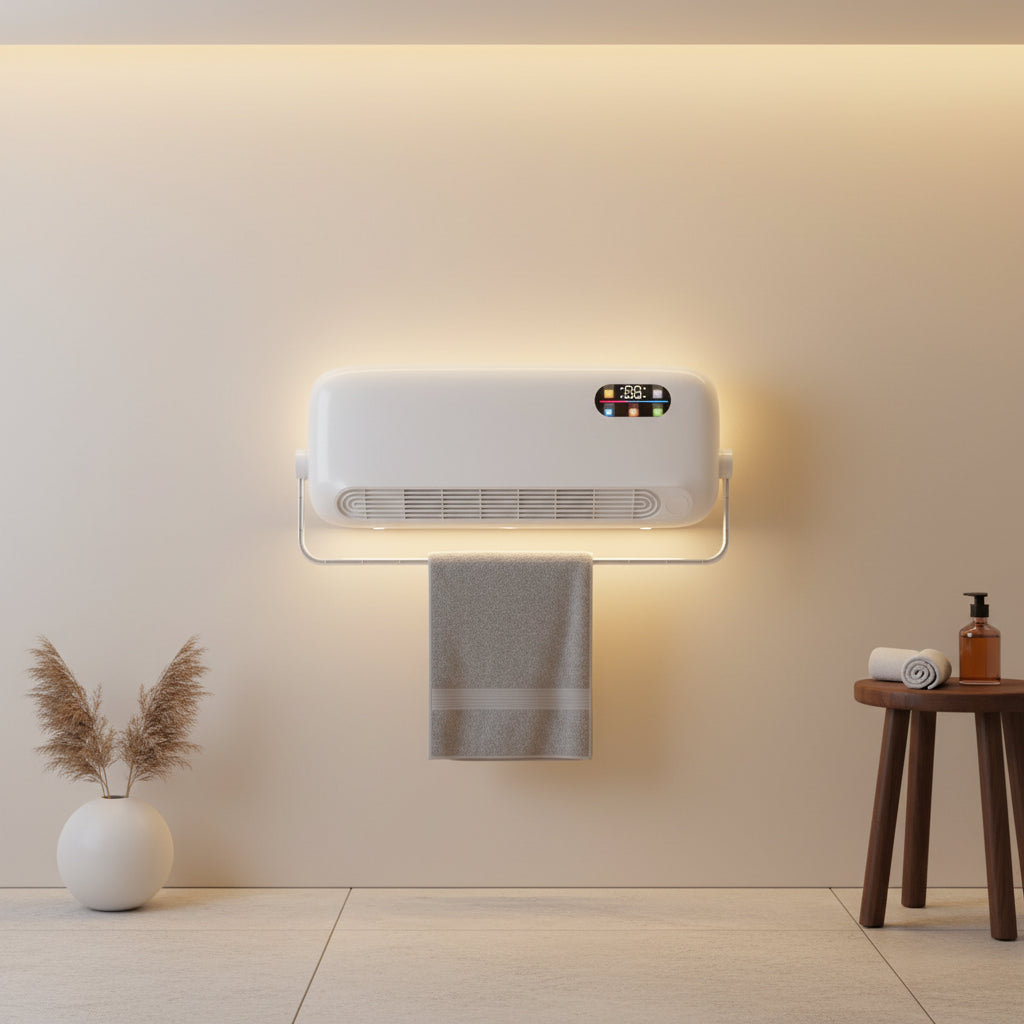 Nástěnný kombinovaný topení a ventilátor pro celoroční pohodlí