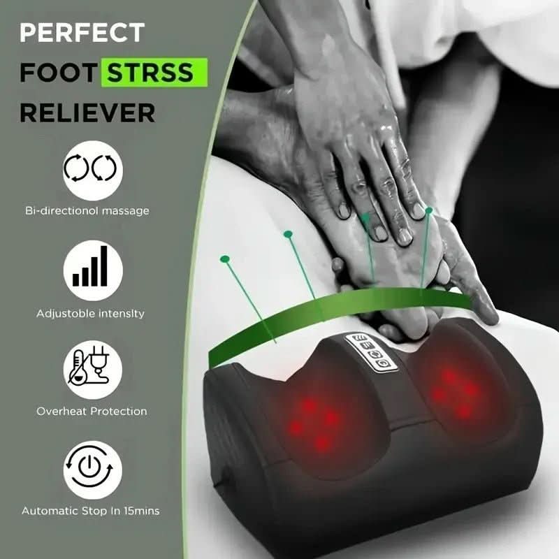 Massaggiatore per Piedi Auralux Shiatsu con Funzione Riscaldante, 12 Sfere da Massaggio 3D e Timer