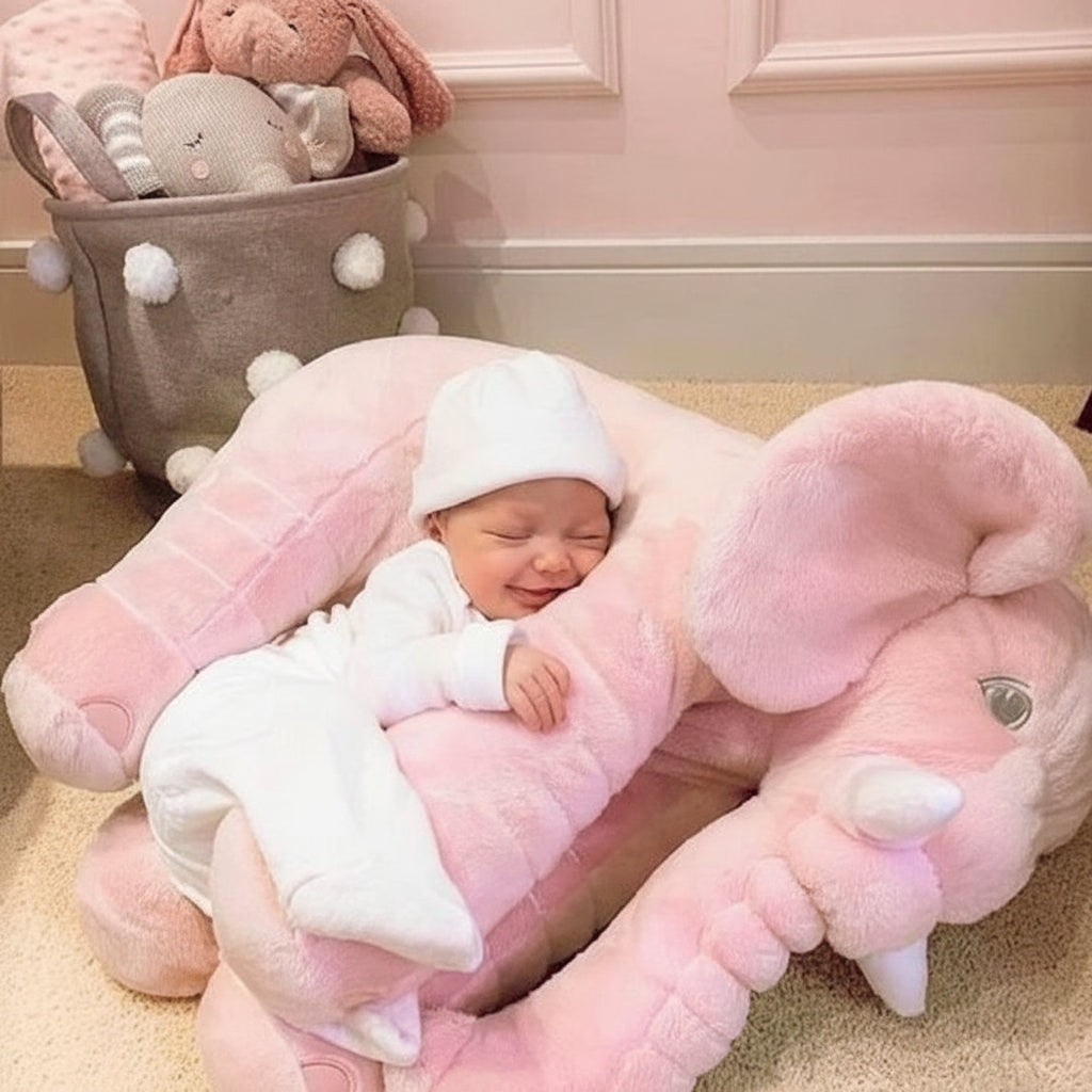 Cuddly Elephant Plush Pillow Toy For Baby Comfort Nap Time