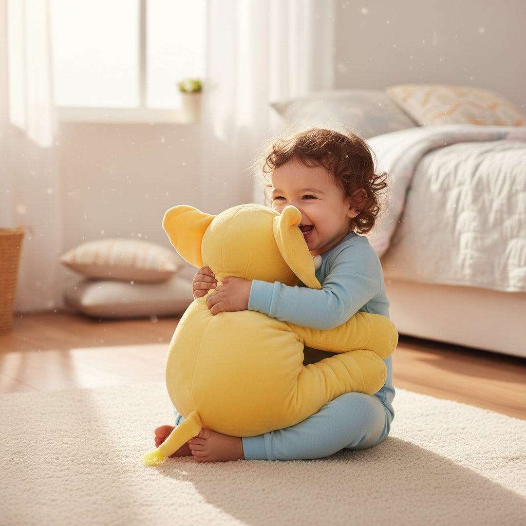 Cuddly Elephant Plush Pillow Toy For Baby Comfort Nap Time