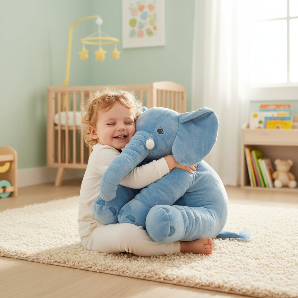 Cuddly Elephant Plush Pillow Toy For Baby Comfort Nap Time