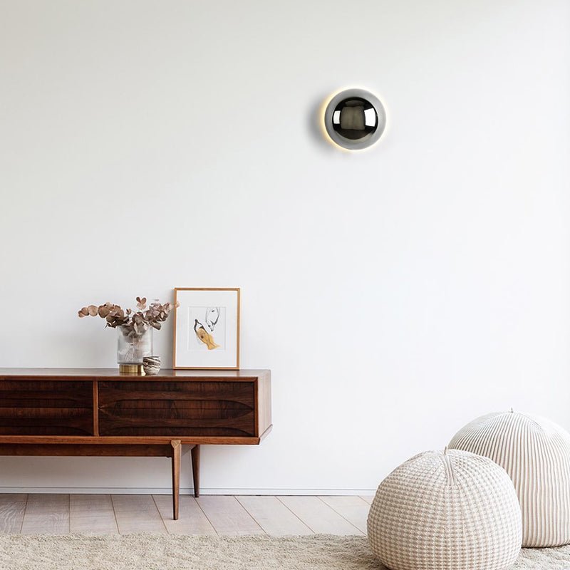 Candeeiro de Parede Bauhaus Eclipse com Acabamento Dourado para Iluminação de Arte Moderna