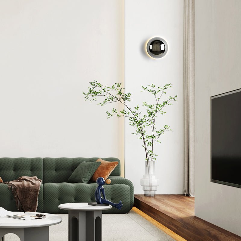 Candeeiro de Parede Bauhaus Eclipse com Acabamento Dourado para Iluminação de Arte Moderna
