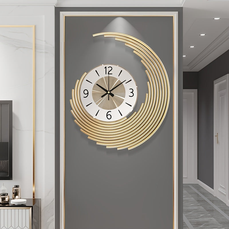 Elegant 3D metal vægur med lydløs quartzbevægelse