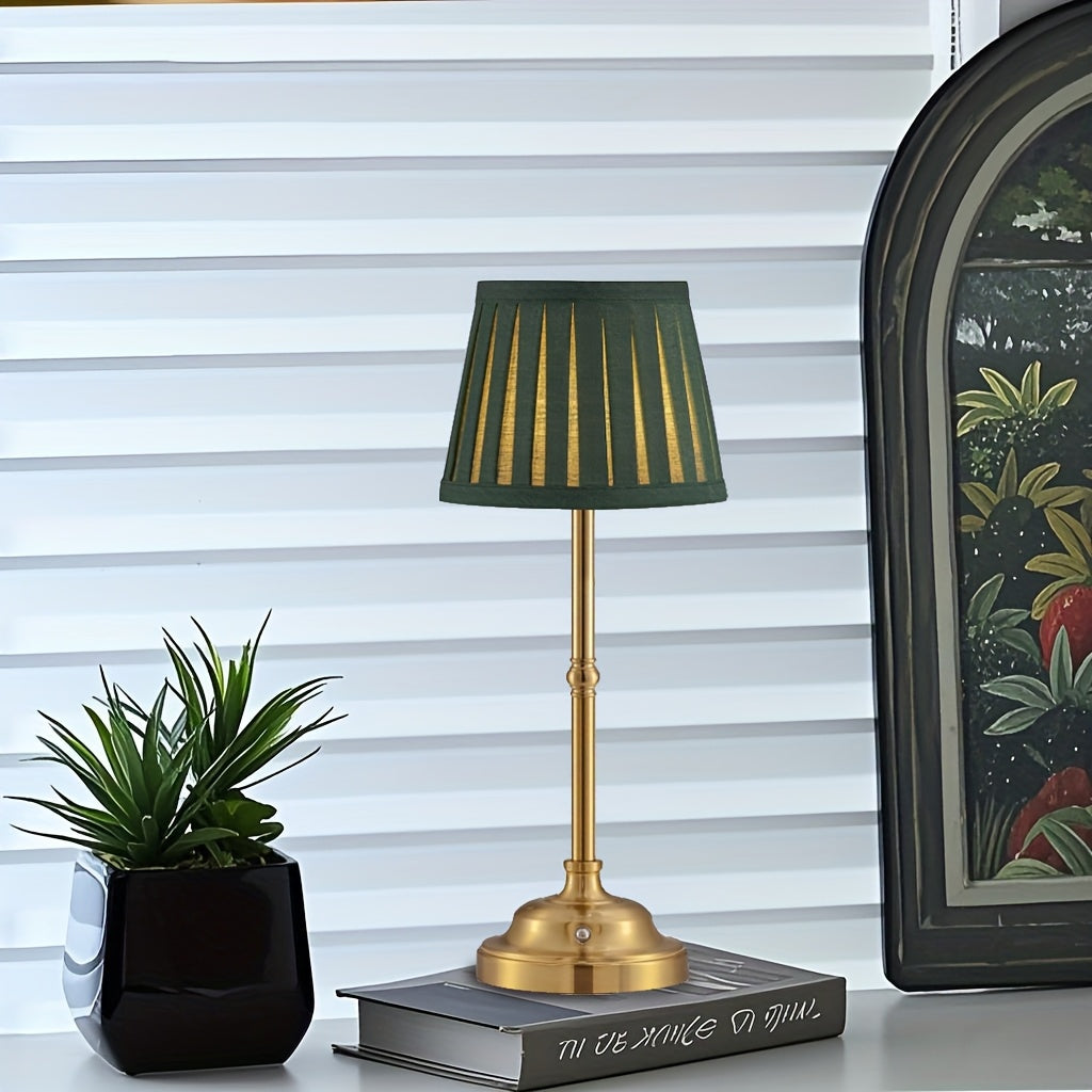 Kabellose Messing-LED-Tischlampe mit Touch-Dimmung und wiederaufladbarem Akku