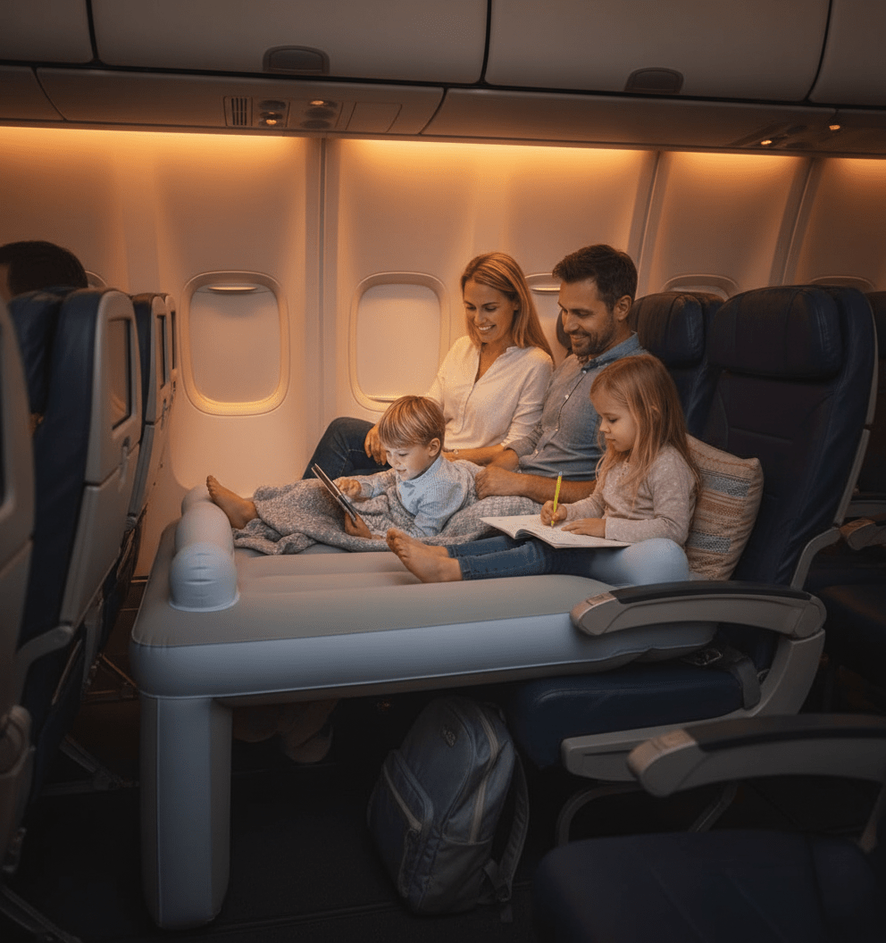 CloudNest Inflatable Toddler Airplane Seat Bed For Comfortable Travel