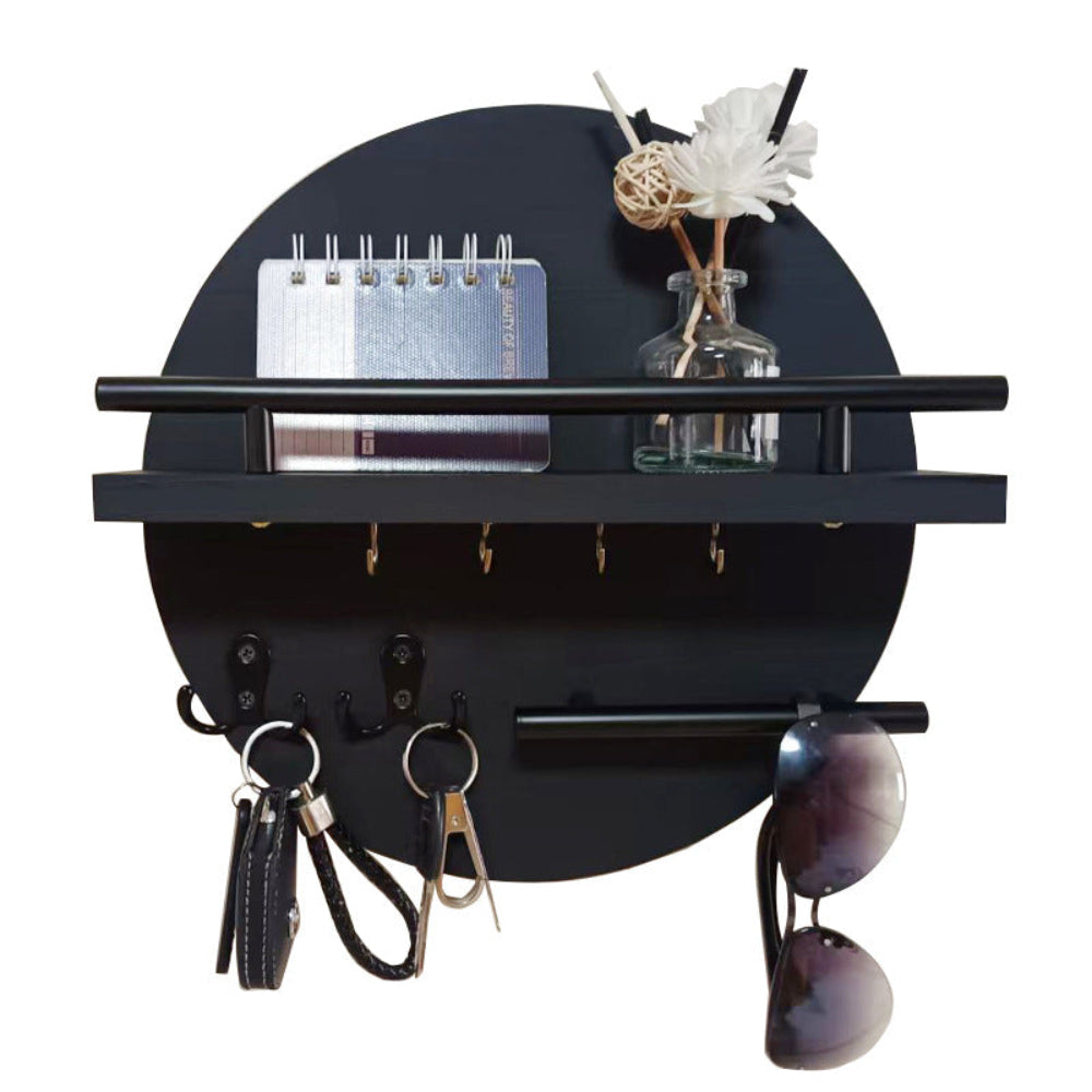 Round Wooden Key Holder Stylish Eco Friendly Wall Organizer