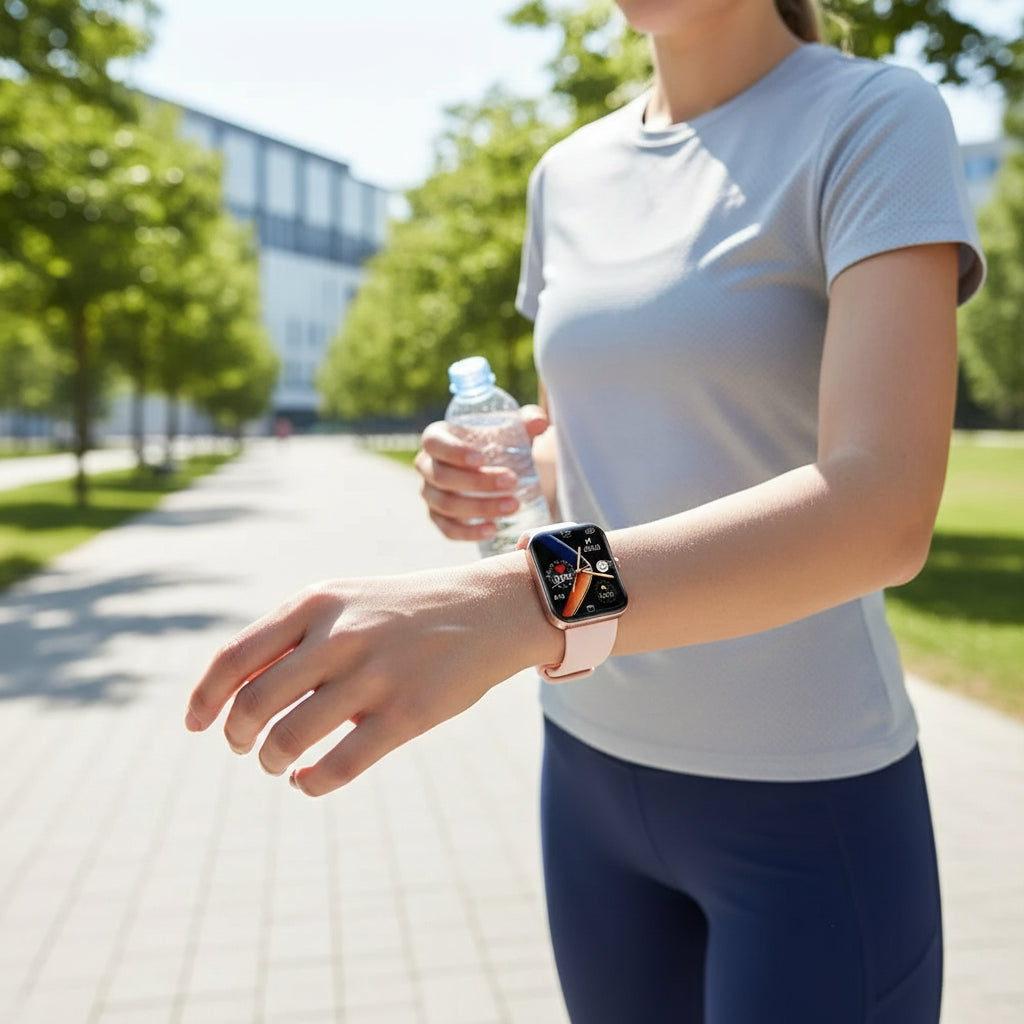 Smartwatch con monitoraggio della pressione sanguigna e fitness tracker