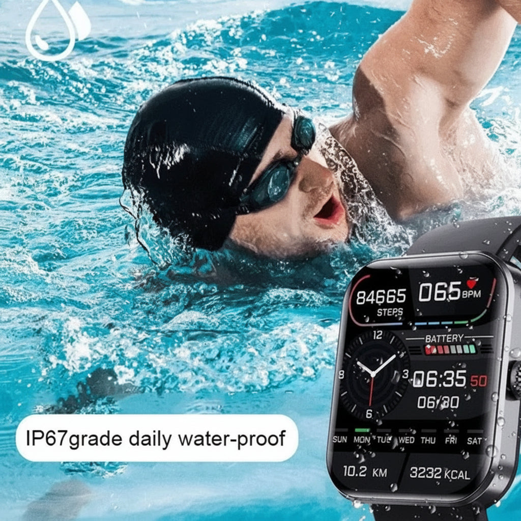 Smartwatch con monitoraggio della pressione sanguigna e fitness tracker
