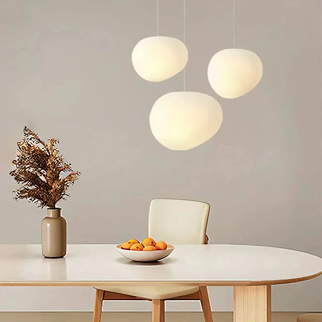 Scandinavian Milk Glass Ceiling Lamp With Organic Design For Living Room And Bedroom