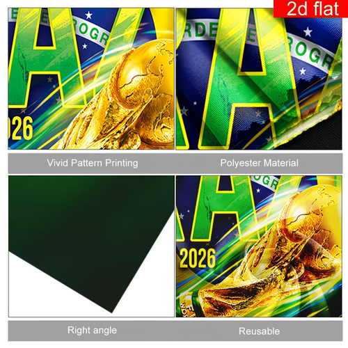 Brasilien flag verdensmesterskab kasket til fans og bannerdisplay