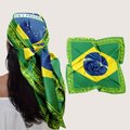 ブラジル旗ワールドカップバンダナ ヘッドスカーフ スクエア ファッションアクセサリー