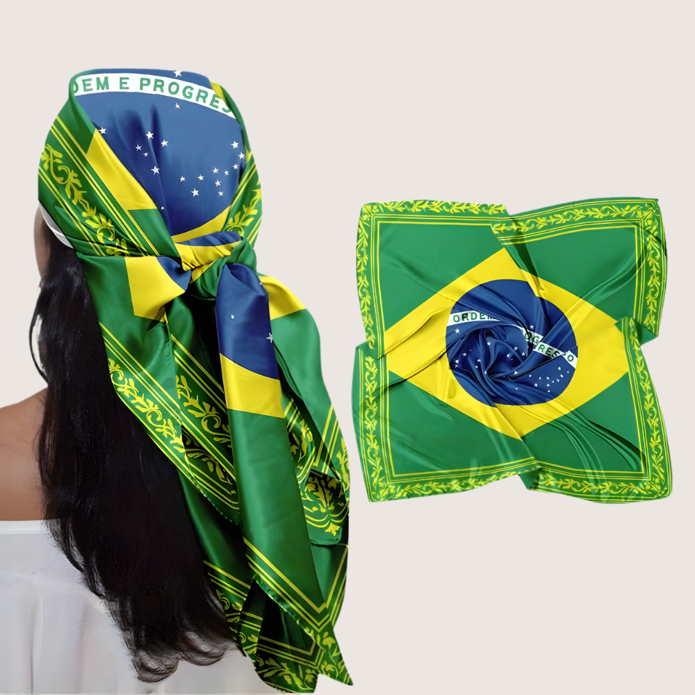 ブラジル旗ワールドカップバンダナ ヘッドスカーフ スクエア ファッションアクセサリー