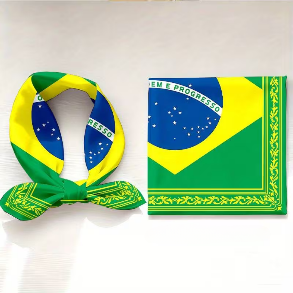 ブラジル旗ワールドカップバンダナ ヘッドスカーフ スクエア ファッションアクセサリー