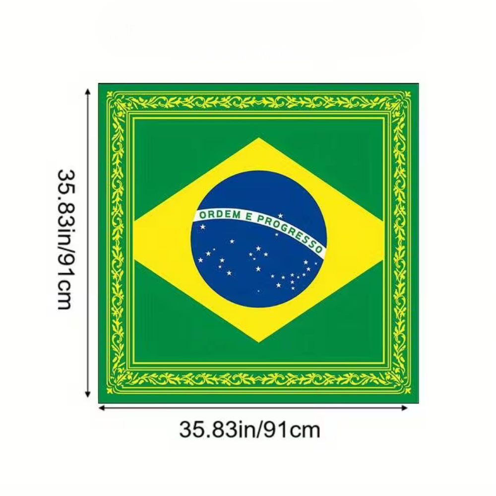 ブラジル旗ワールドカップバンダナ ヘッドスカーフ スクエア ファッションアクセサリー