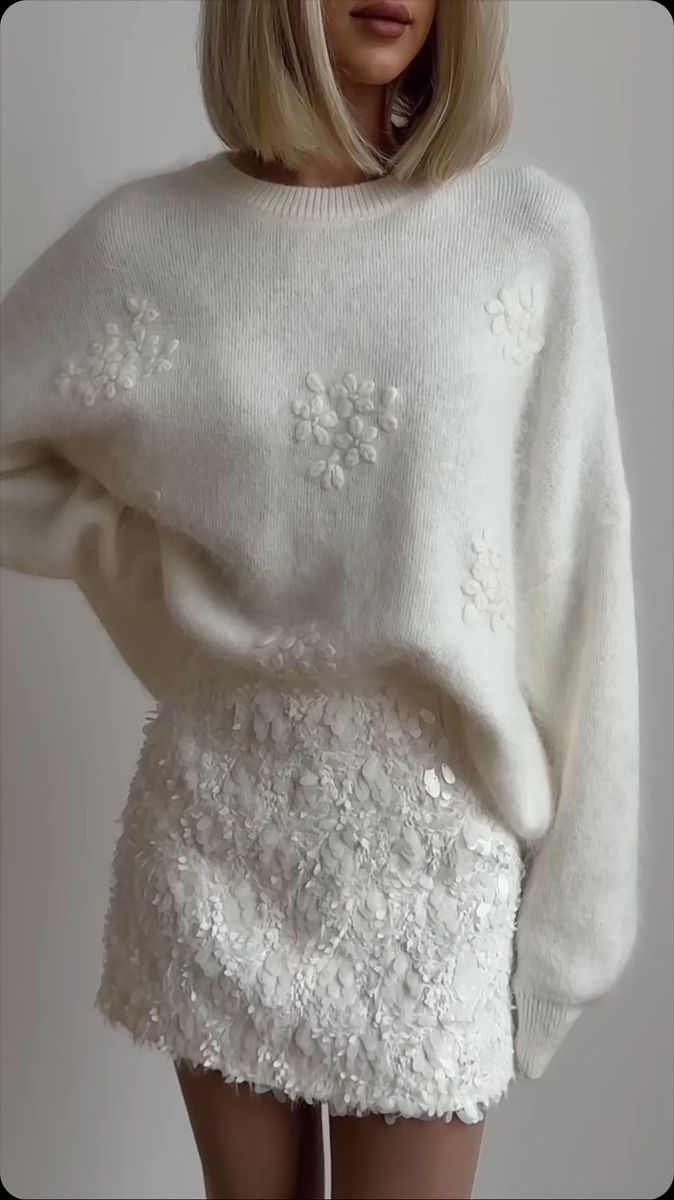 Pull NALIA™Élégance Florale en Maille Jacquard