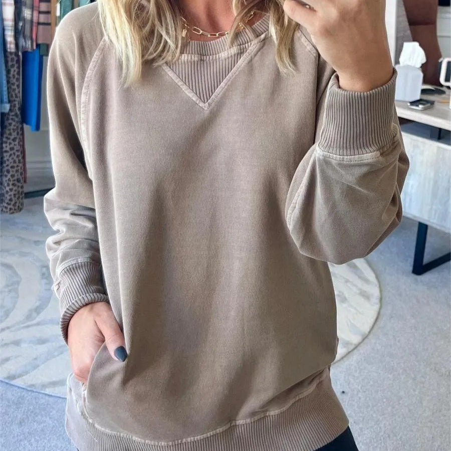 Pull à Poches et Détails Côtelés VIOLA