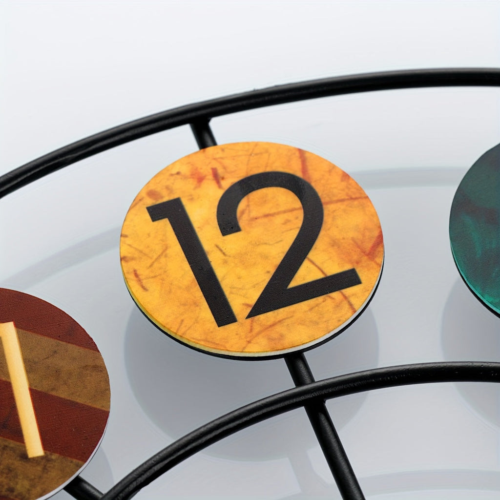 Bunte Metalluhr mit Retro-Eisen-Design und Akzentstil