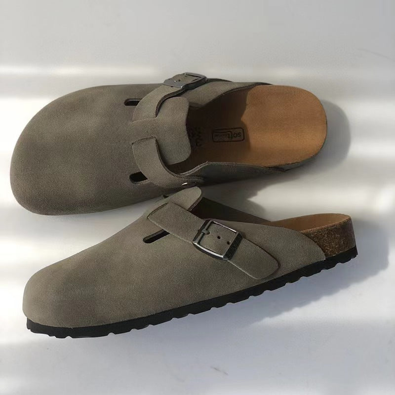 Papuci unisex NovaLuxe din piele, stil sandale Boston