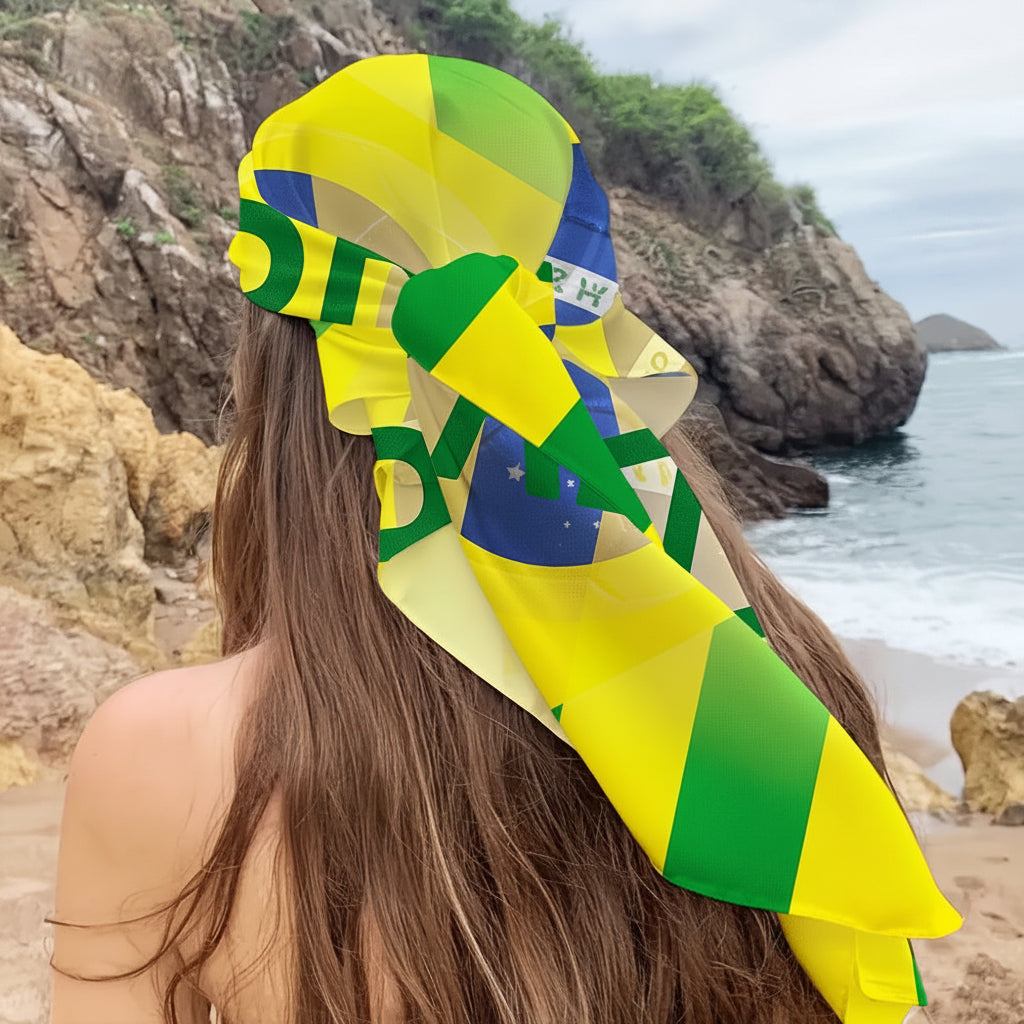 Brazil Flag Travel Towel Square Blanket For Games And Beach