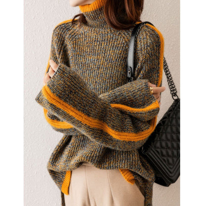 ELENA – Pull Col Roulé Épais Style Rétro