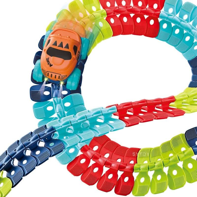 ערכת מסלול יצירתית FlexiRace עם מסלולים וגשרים גמישים