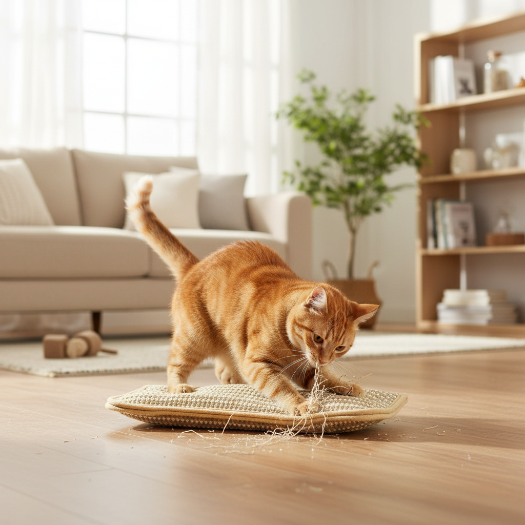 Cozy Cat Pillow With a Sturdy Long Lasting Scratching Surface