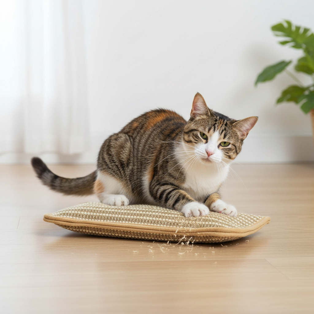 Cozy Cat Pillow With a Sturdy Long Lasting Scratching Surface