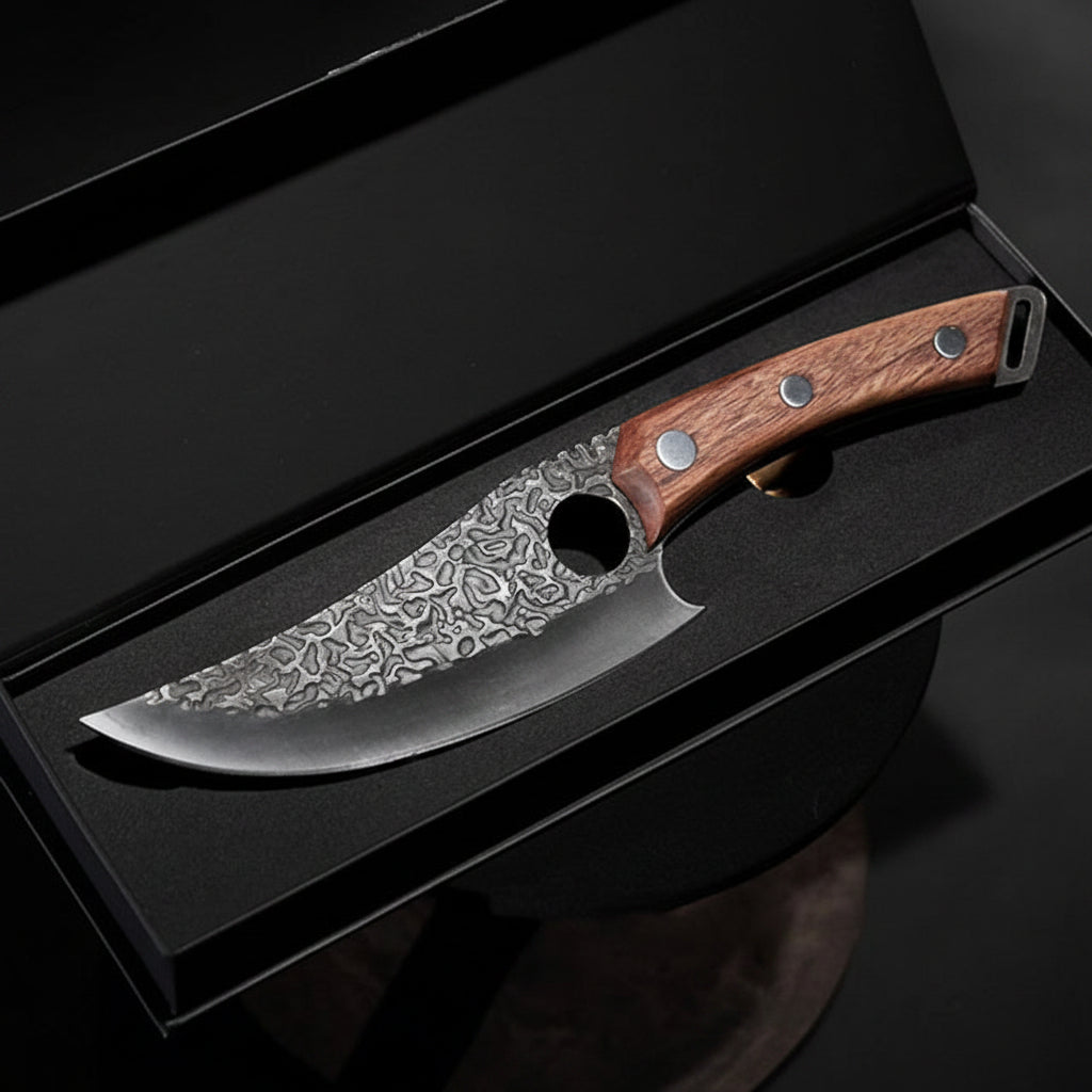 Chef Knife By Precision Brand With Wooden Handle For Easy Slicing