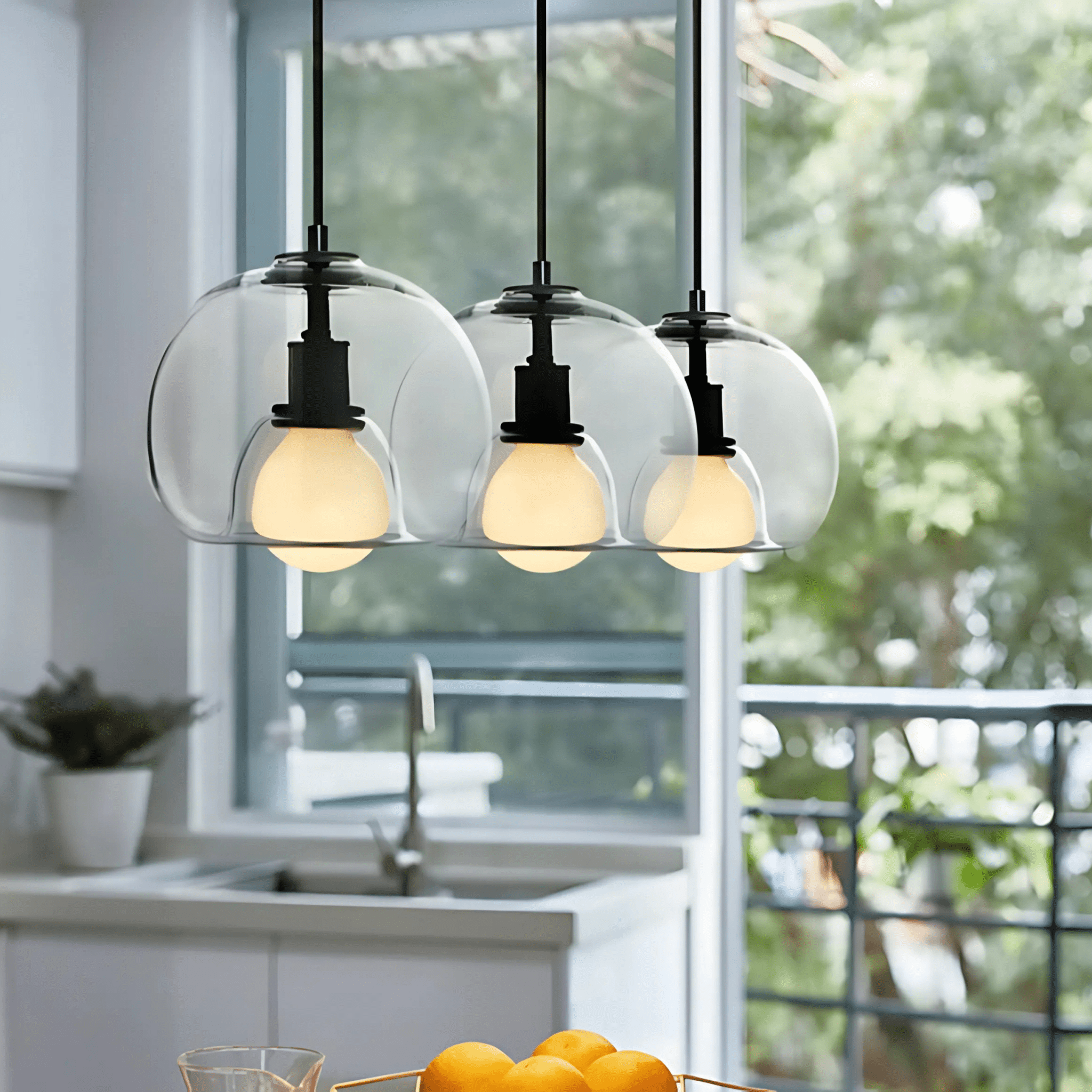 Clyde Glass Pendant Fixture With Handblown Modern Elegance