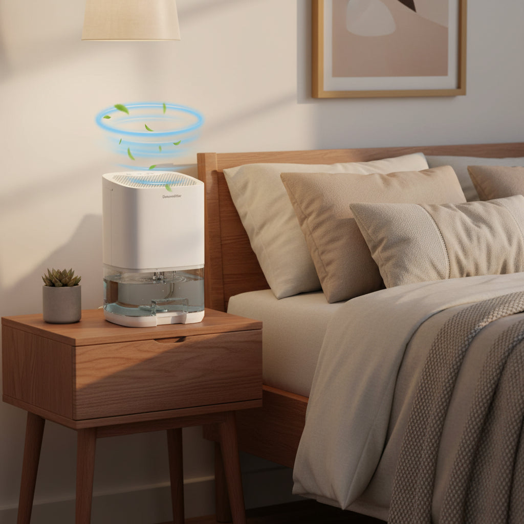 Compact Portable Dehumidifier With Night Light And Cooling
