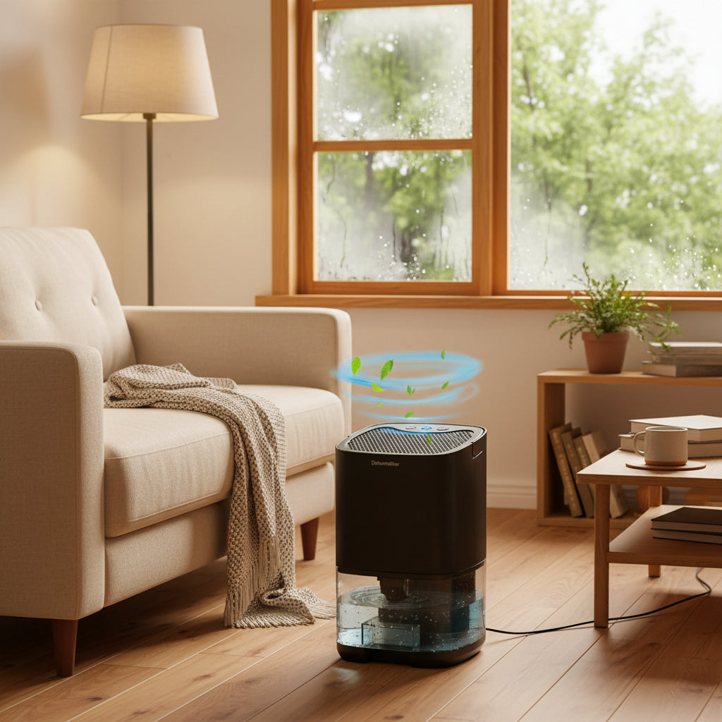 Compact Portable Dehumidifier With Night Light And Cooling