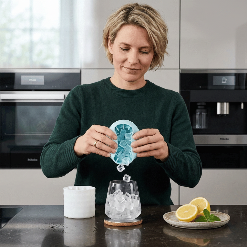 Silikon-Eiswürfelform mit Deckel, stapelbares Eiswürfel-Set