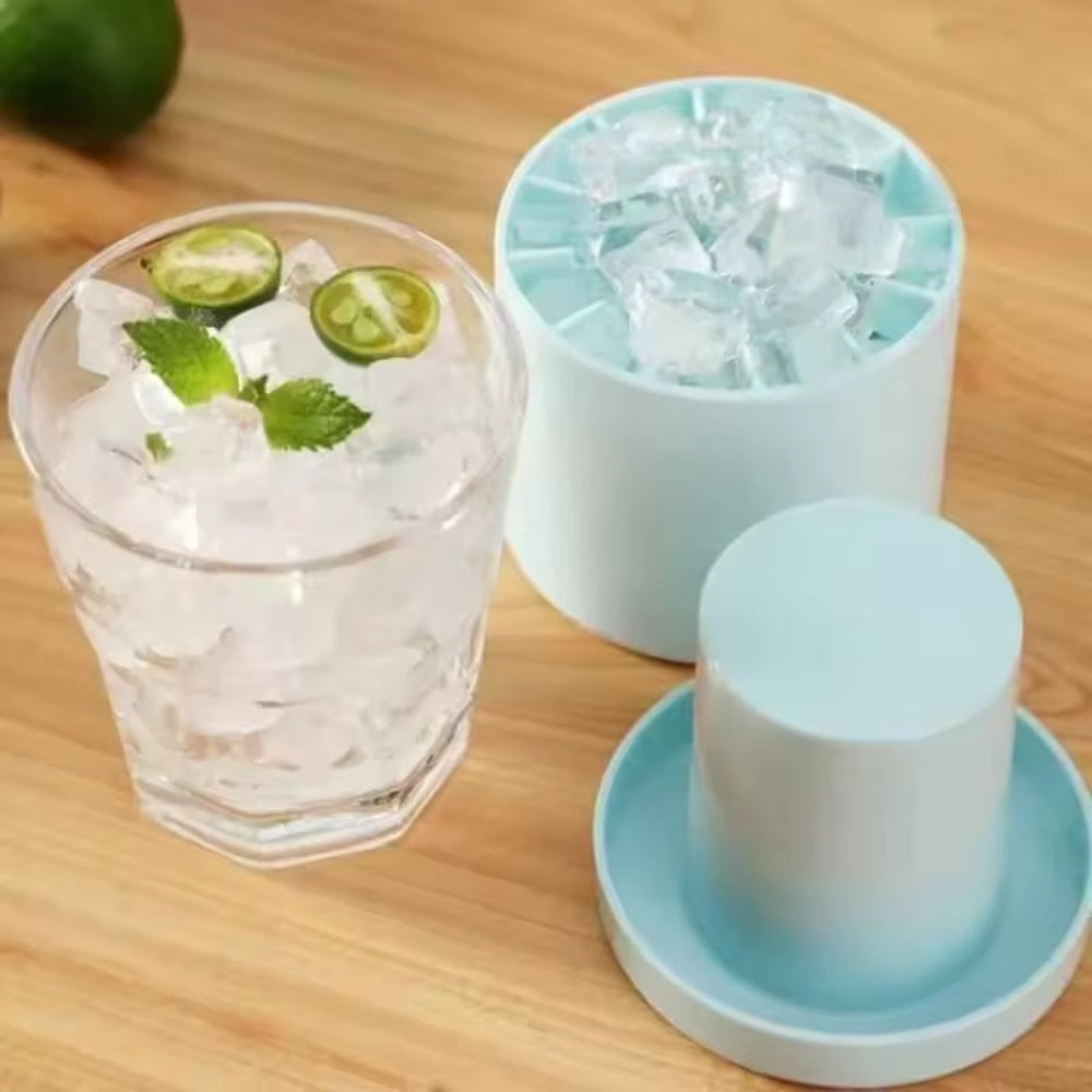 Silikon-Eiswürfelform mit Deckel, stapelbares Eiswürfel-Set