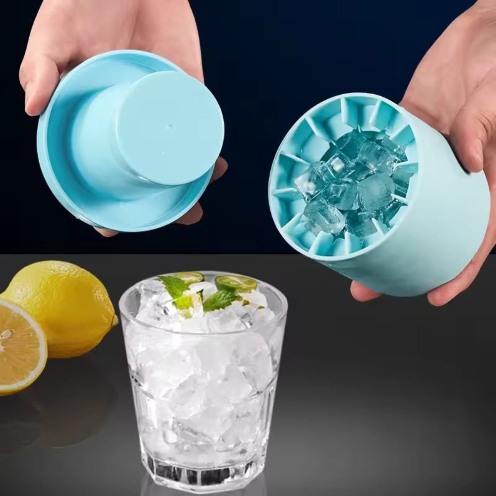 Silikon-Eiswürfelform mit Deckel, stapelbares Eiswürfel-Set