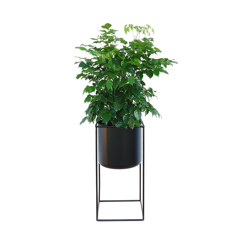 Black Metal Plant Stand For Indoor Use Rectangular Holder