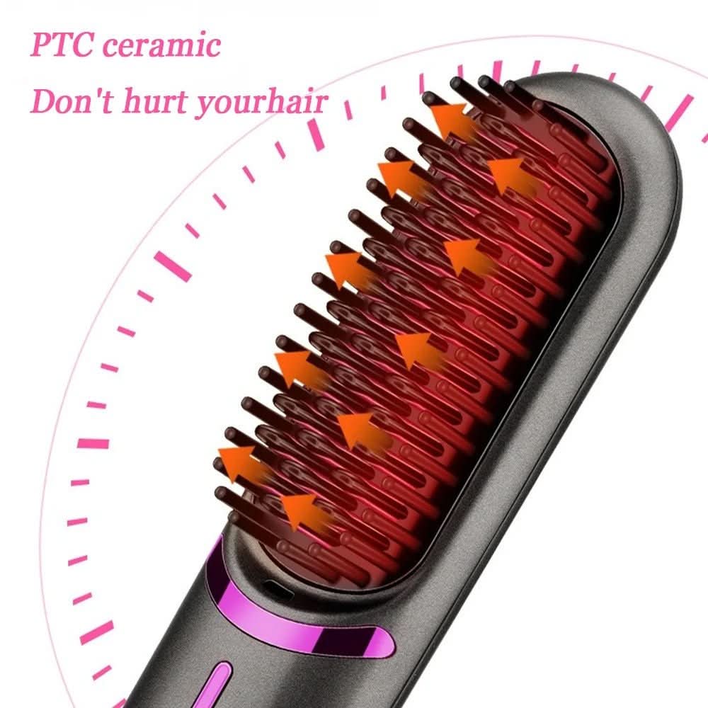 NovaGlow Cordless Straightening Brush Styler For Straight Hair Everywhere