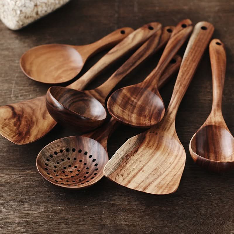 TimberGlow Teak Kitchen Utensil Set Durable And Stylish For Every Kitchen