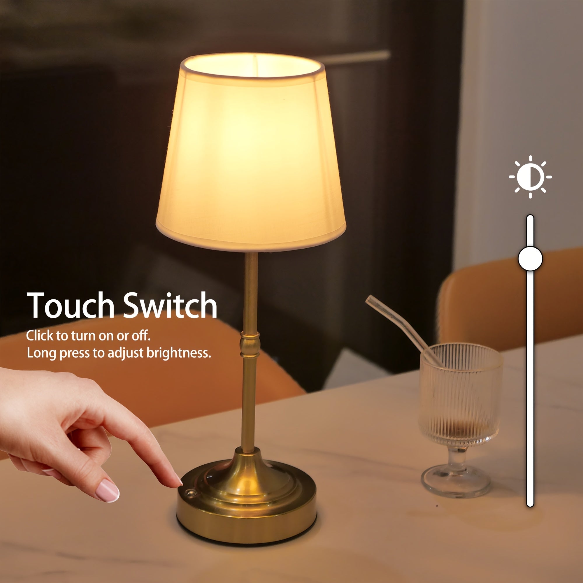 USB nabíjecí lampa s nastavitelným jasem, bezdrátová pro stoly