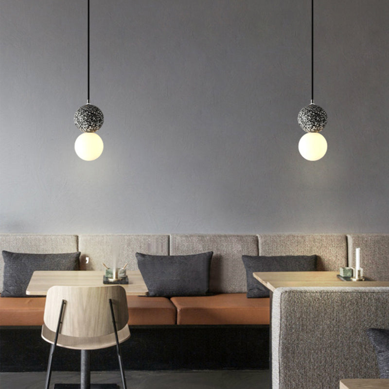 NovaLux LED Pendant Lights Small Glass Lamps For Dining Tables Black And White
