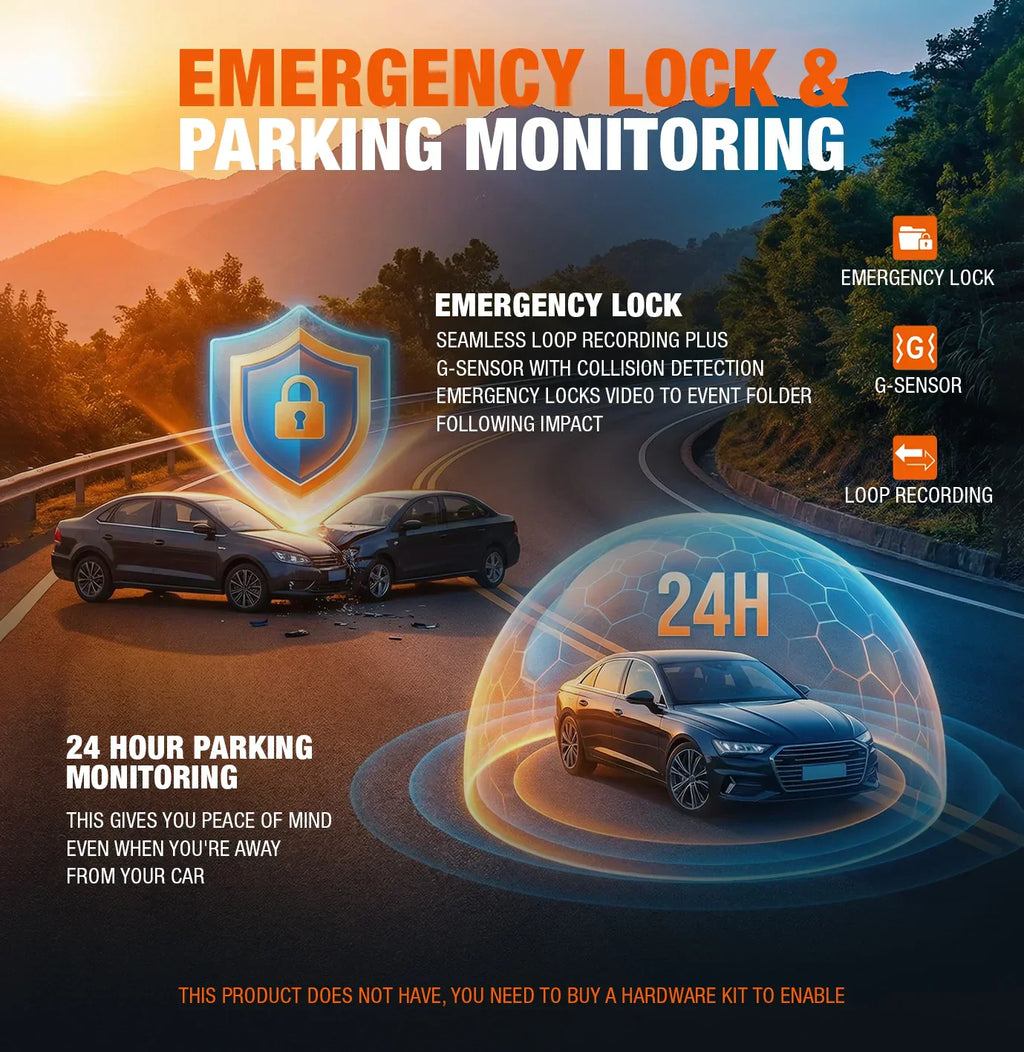 360° Dashkamera system med GPS, natvision og fire-kamera dækning