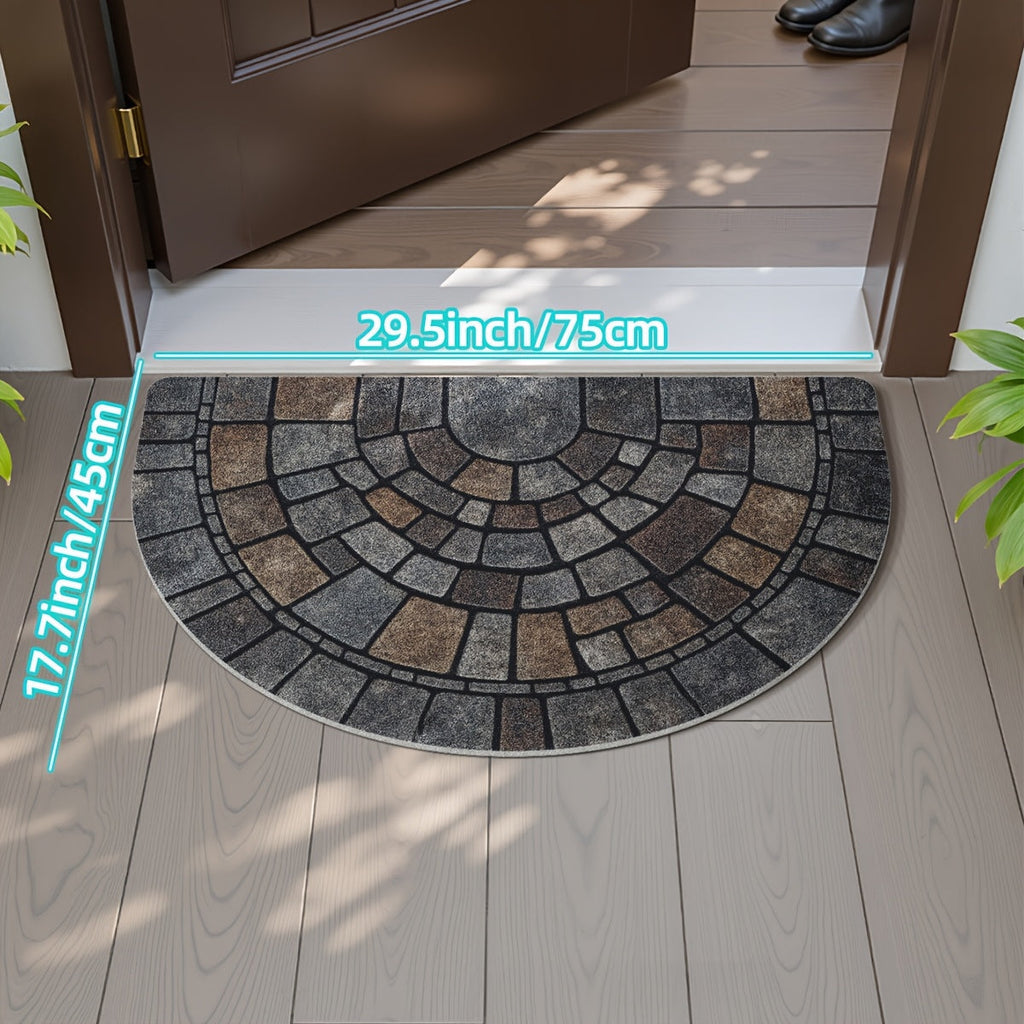 Zerbino d'ingresso a mosaico semicircolare per uso interno ed esterno