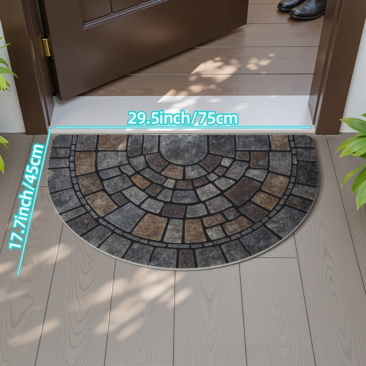 Zerbino d'ingresso a mosaico semicircolare per uso interno ed esterno