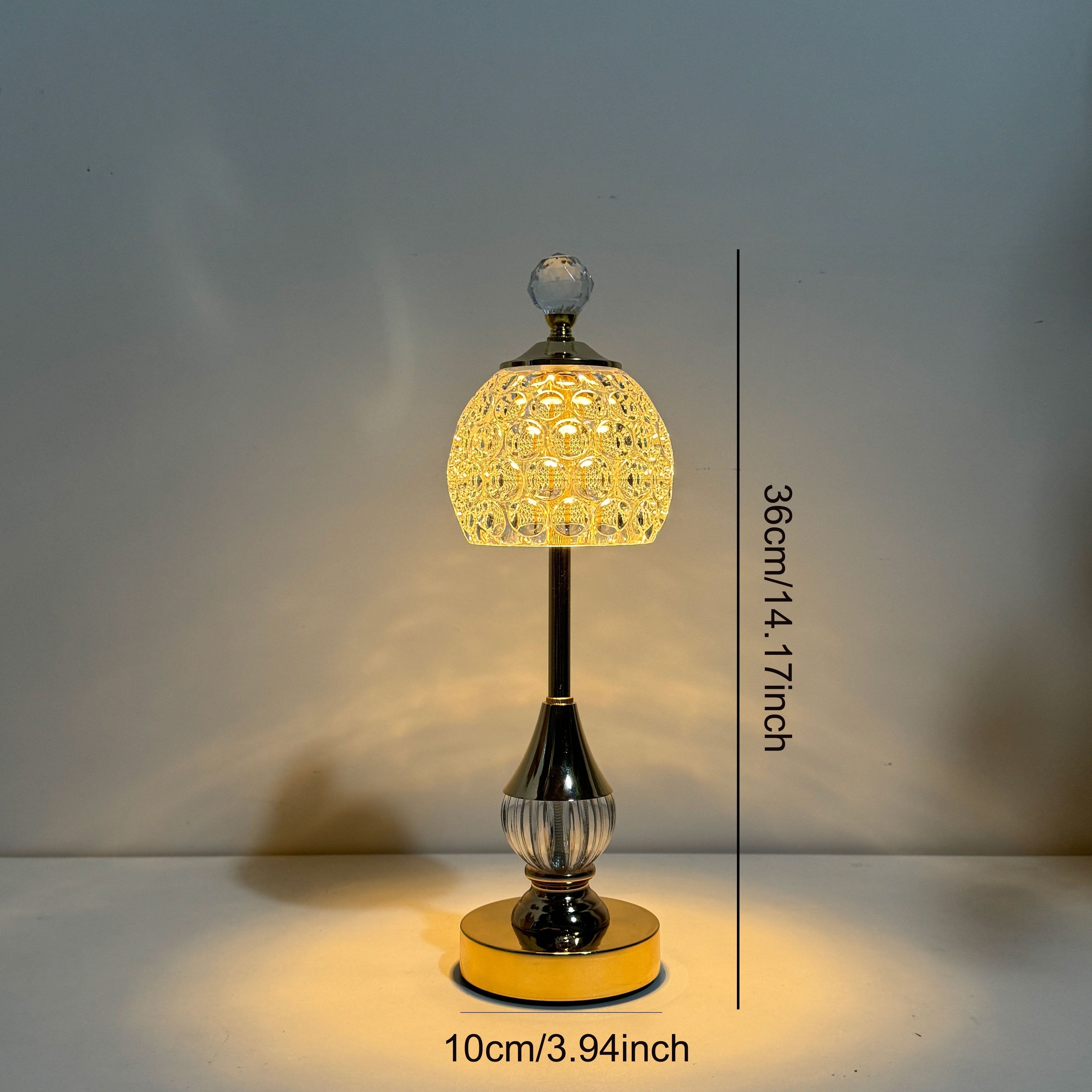 Lampe de chevet Crystal Touch avec lumière LED rechargeable