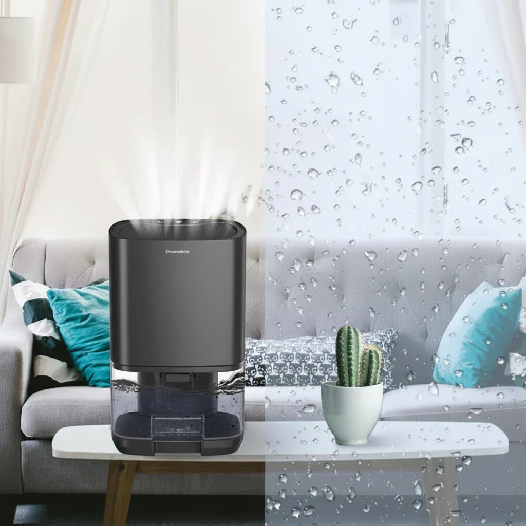 Compact Portable Dehumidifier For Home Use In Small Rooms And Spaces