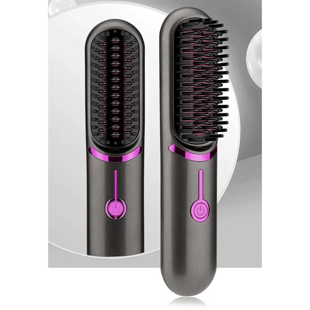 NovaGlow Cordless Straightening Brush Styler For Straight Hair Everywhere