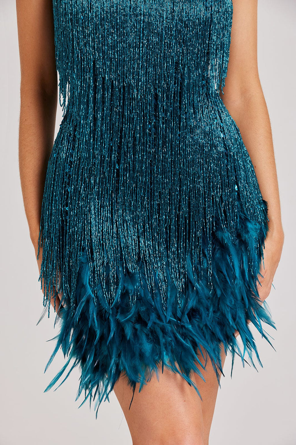 Nova Sequin Feather Fringe Dress For Glamorous Party Nights