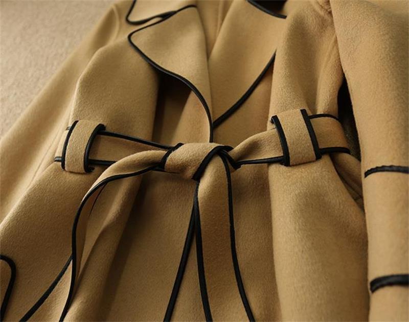 Hand Tied High-grade Woolen Overcoat